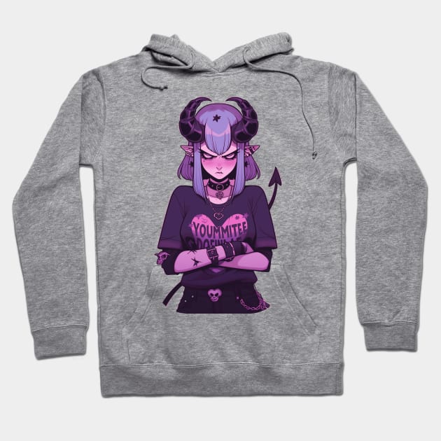 Edgy Demon Girl Hoodie by DarkSideRunners